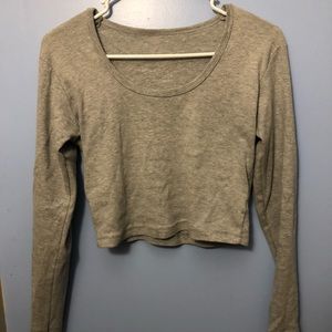 Gray Longsleeve Crop Top